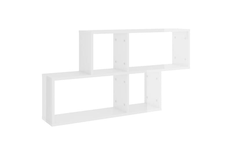 Vegghylle høyglans hvit 100x18x53 cm sponplate - Hvit - Oppbevaring - Hyller - Vegghylle