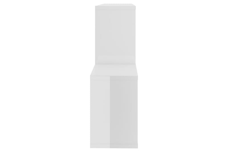 Vegghylle høyglans hvit 100x18x53 cm sponplate - Hvit - Oppbevaring - Hyller - Vegghylle