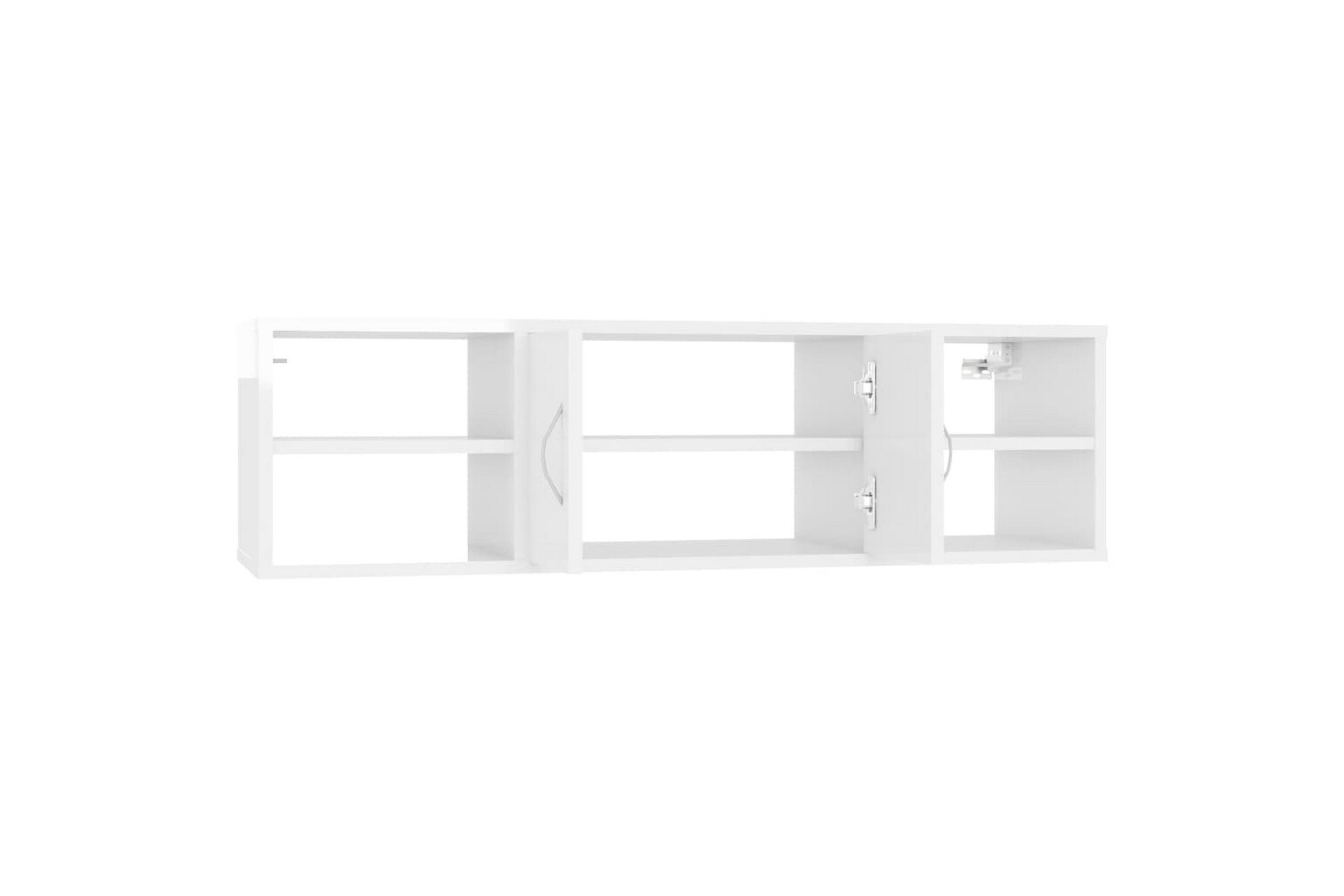 Vegghylle høyglans hvit 102x30x29 cm sponplate - Hvit - Oppbevaring - Hyller - Vegghylle