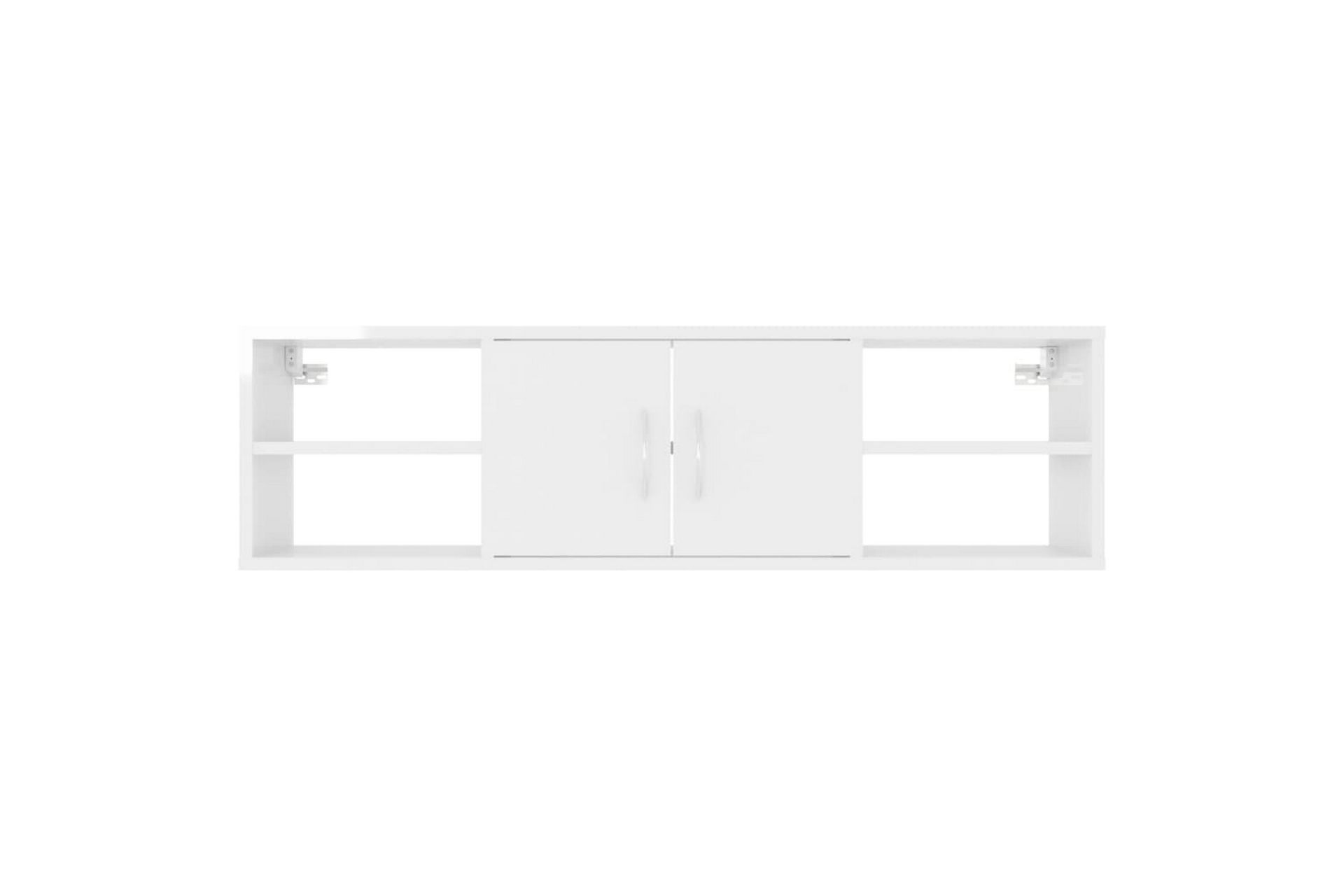 Vegghylle høyglans hvit 102x30x29 cm sponplate - Hvit - Oppbevaring - Hyller - Vegghylle