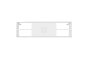 Vegghylle høyglans hvit 102x30x29 cm sponplate - Hvit - Oppbevaring - Hyller - Vegghylle