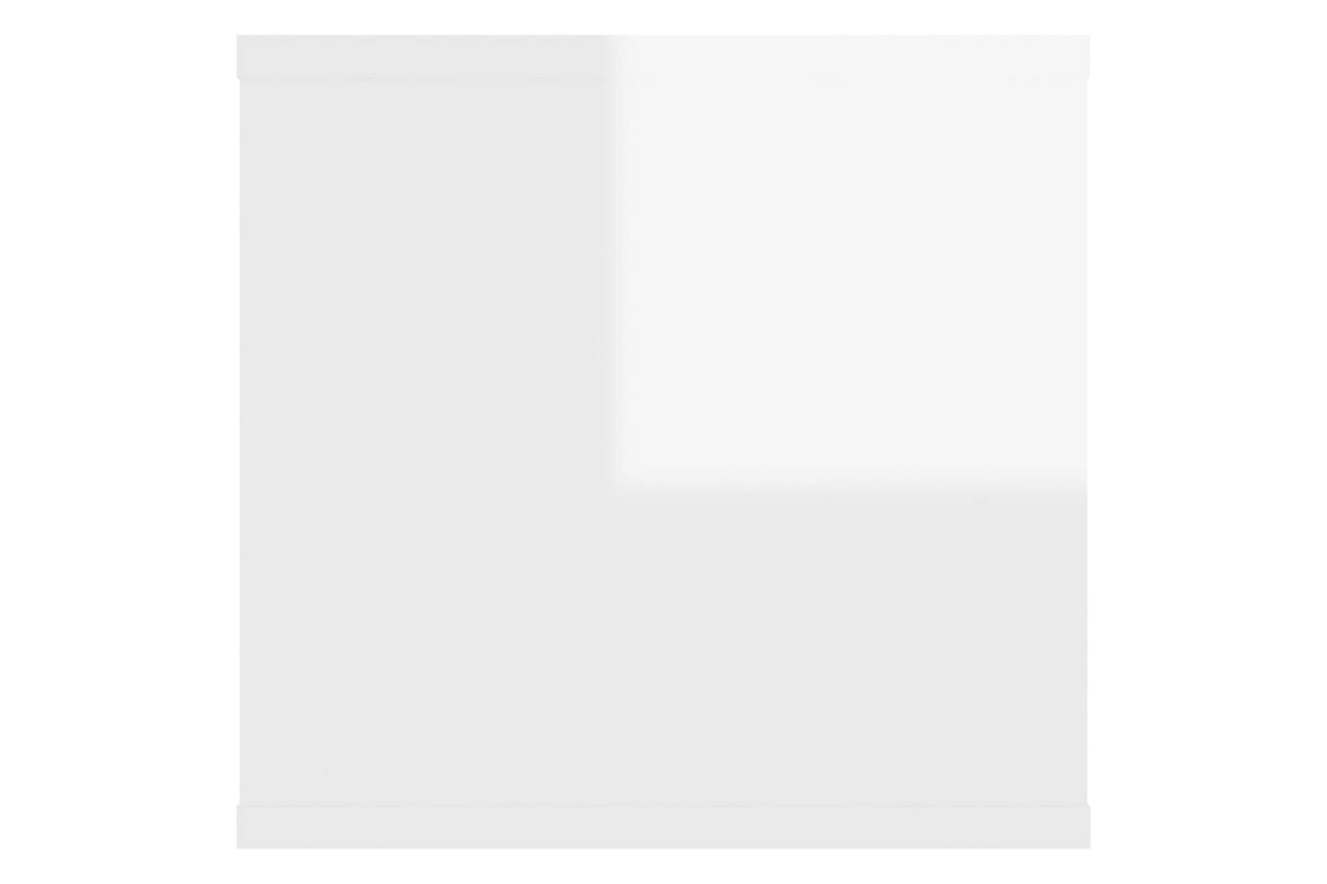 Vegghylle høyglans hvit 102x30x29 cm sponplate - Hvit - Oppbevaring - Hyller - Vegghylle