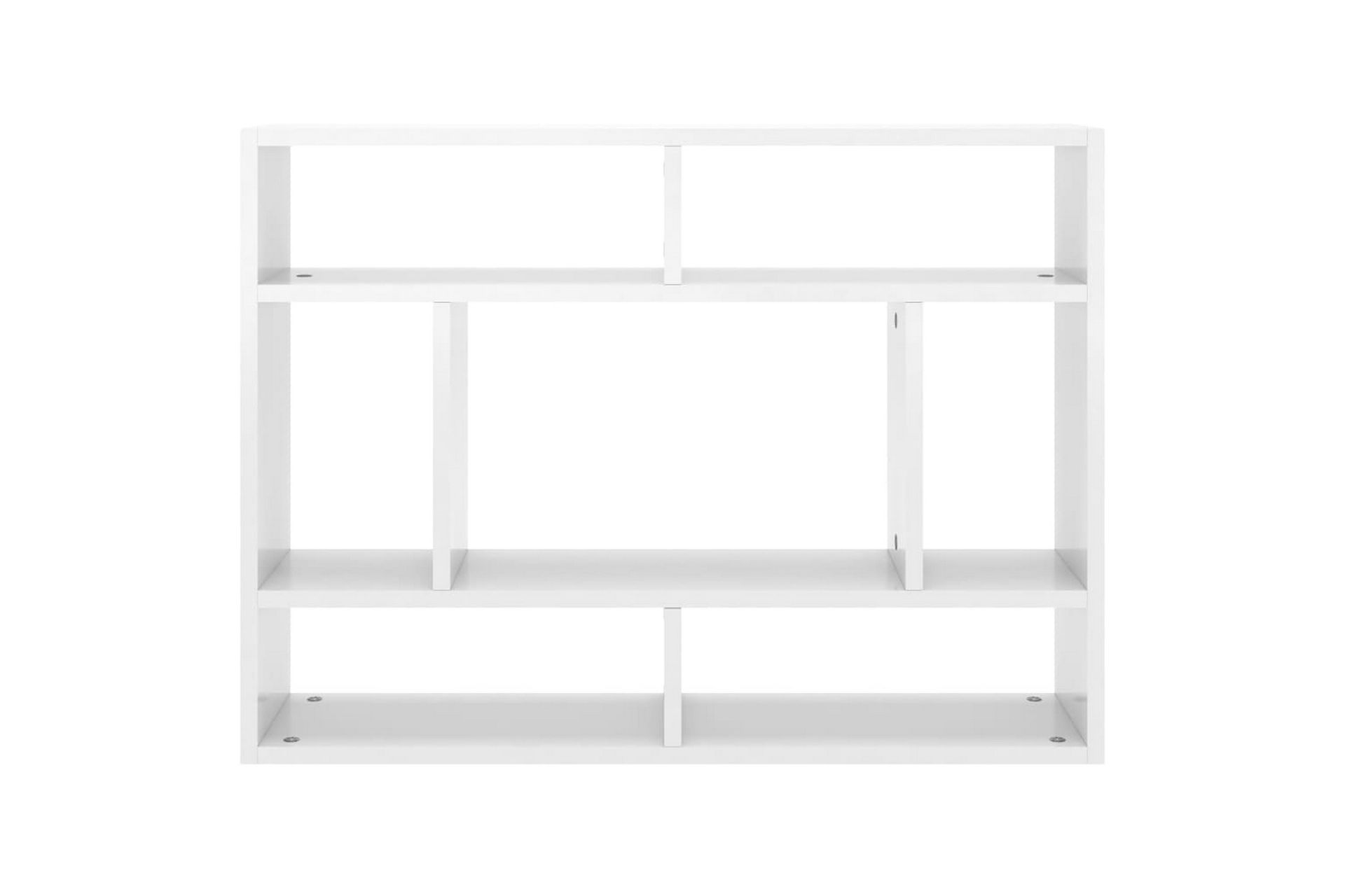 Vegghylle høyglans hvit 75x16x55 cm sponplate - Hvit - Oppbevaring - Hyller - Vegghylle