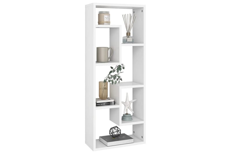 Vegghylle hvit 36x16x90 cm sponplate - Hvit - Oppbevaring - Hyller - Vegghylle