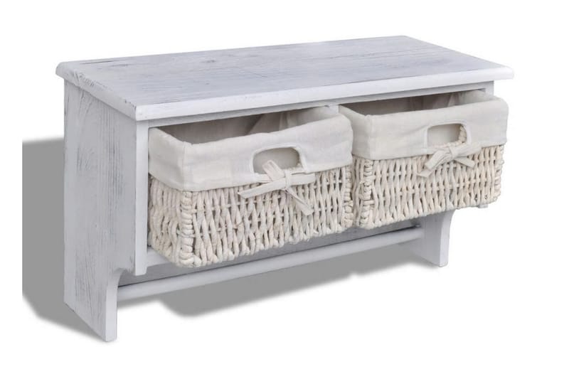 Vegghylle hvit 60x23,5x33 cm keisertre - Oppbevaring - Hyller - Vegghylle