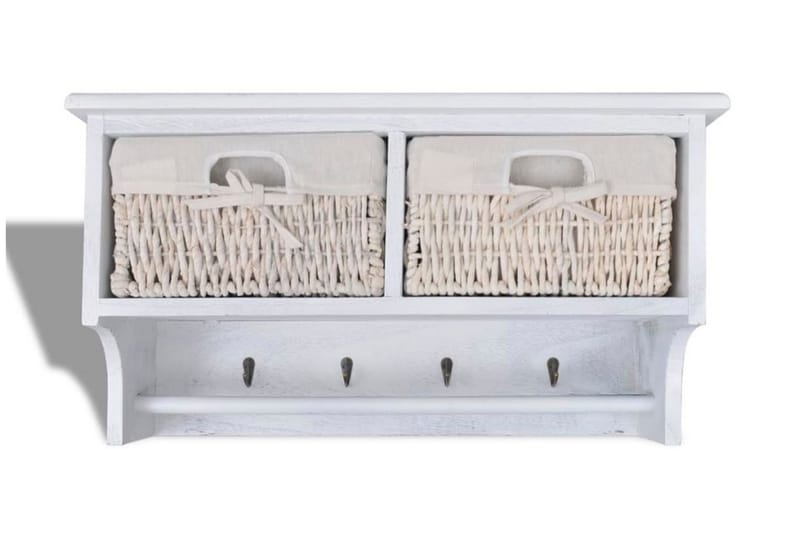 Vegghylle hvit 60x23,5x33 cm keisertre - Oppbevaring - Hyller - Vegghylle