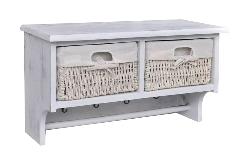 Vegghylle hvit 60x23,5x33 cm keisertre - Oppbevaring - Hyller - Vegghylle