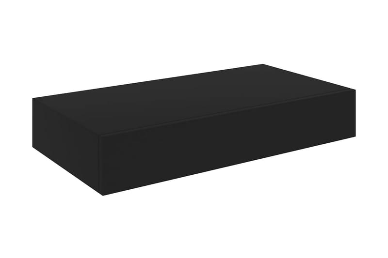 Vegghylle med skuff svart 48x25x8 cm - Oppbevaring - Hyller - Vegghylle