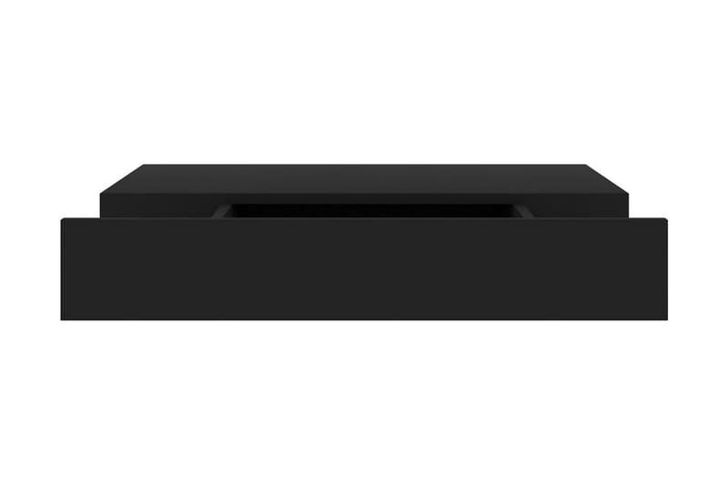 Vegghylle med skuff svart 48x25x8 cm - Oppbevaring - Hyller - Vegghylle