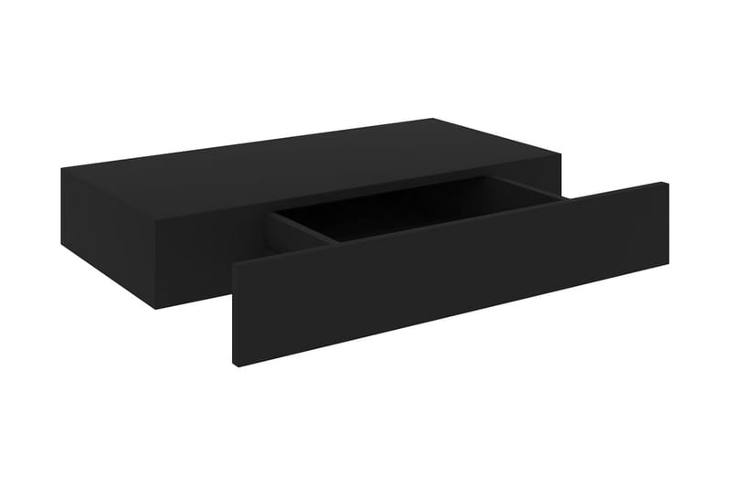Vegghylle med skuff svart 48x25x8 cm - Oppbevaring - Hyller - Vegghylle
