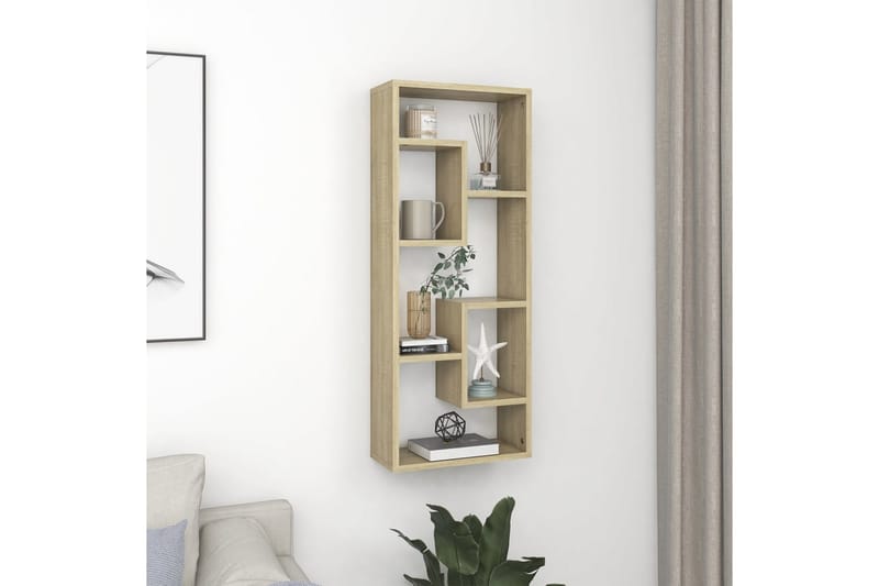 Vegghylle sonoma eik 36x16x90 cm sponplate - Brun - Oppbevaring - Hyller - Vegghylle
