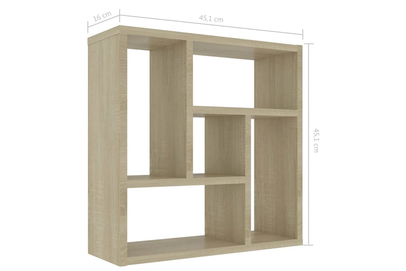 Vegghylle sonoma eik 45,1x16x45,1 cm sponplate - Oppbevaring - Hyller - Vegghylle
