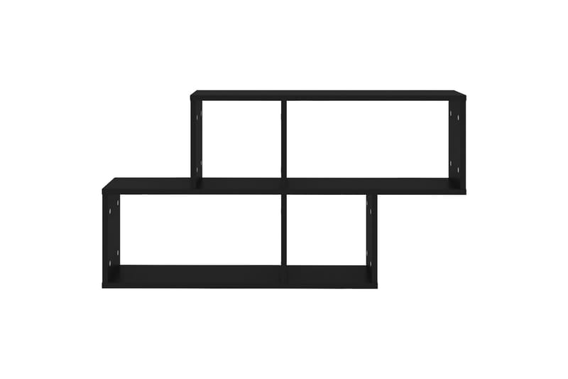 Vegghylle svart 100x18x53 cm sponplate - Svart - Oppbevaring - Hyller - Vegghylle