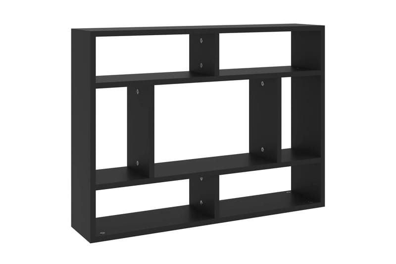 Vegghylle svart 75x16x55 cm sponplate - Svart - Oppbevaring - Hyller - Vegghylle