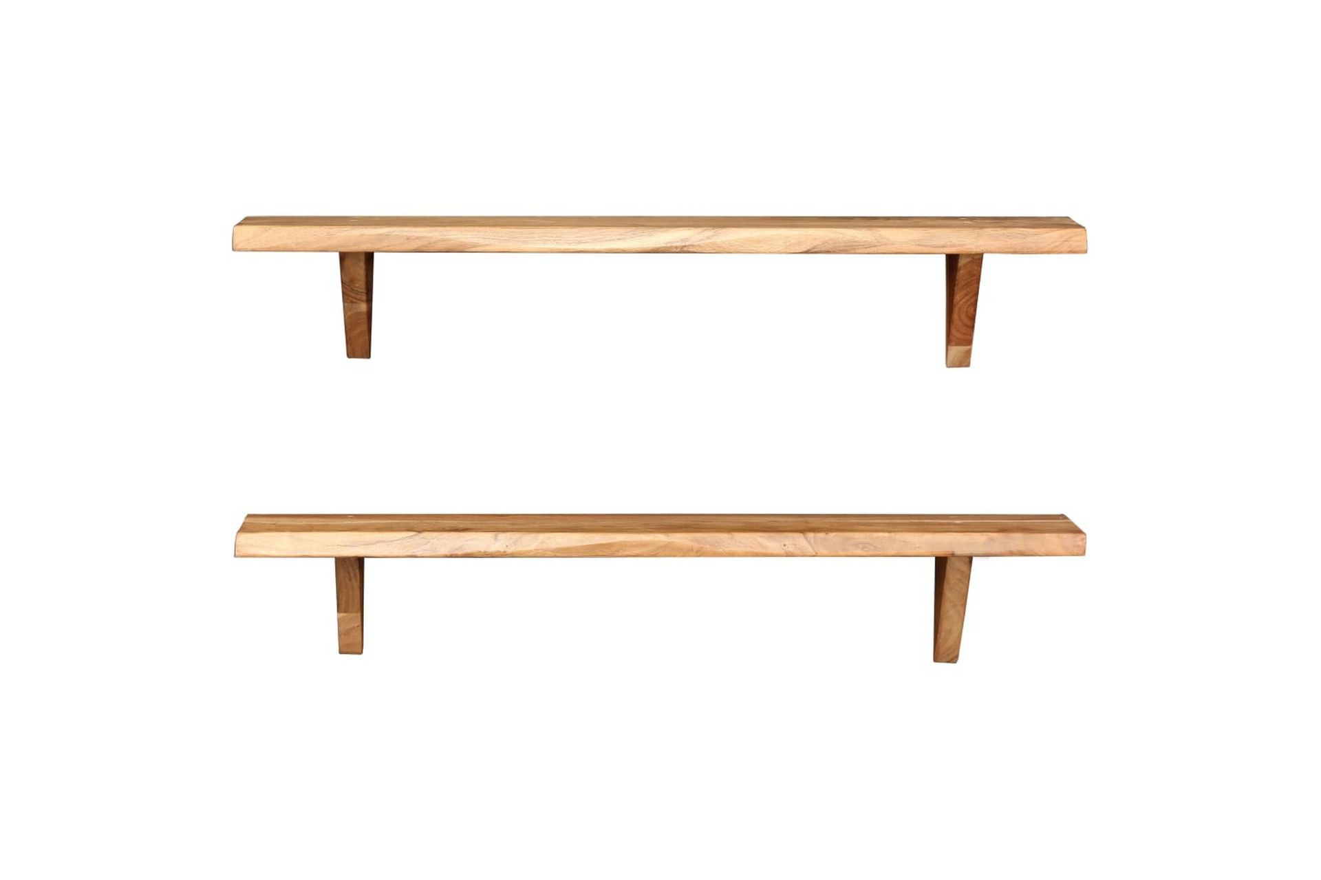 Vegghyller 2 stk 90x20x16 cm heltre akasie - Oppbevaring - Hyller - Vegghylle
