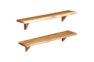 Vegghyller 2 stk 90x20x16 cm heltre akasie - Oppbevaring - Hyller - Vegghylle