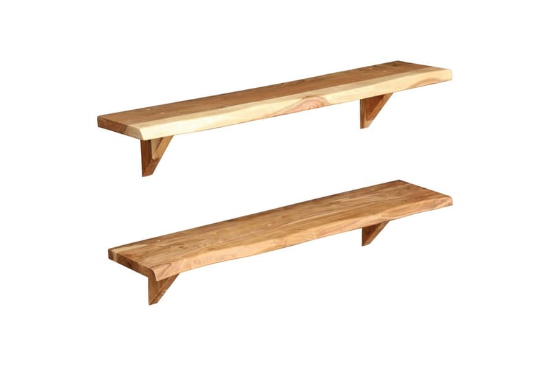 Vegghyller 2 stk 90x20x16 cm heltre akasie - Oppbevaring - Hyller - Vegghylle