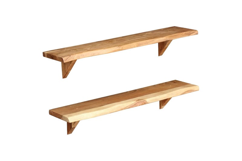 Vegghyller 2 stk 90x20x16 cm heltre akasie - Oppbevaring - Hyller - Vegghylle