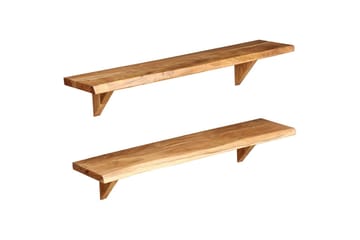 Vegghyller 2 stk 90x20x16 cm heltre akasie - Oppbevaring - Hyller - Vegghylle