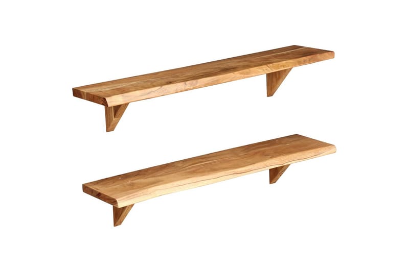 Vegghyller 2 stk 90x20x16 cm heltre akasie - Oppbevaring - Hyller - Vegghylle