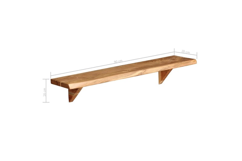 Vegghyller 2 stk 90x20x16 cm heltre akasie - Oppbevaring - Hyller - Vegghylle