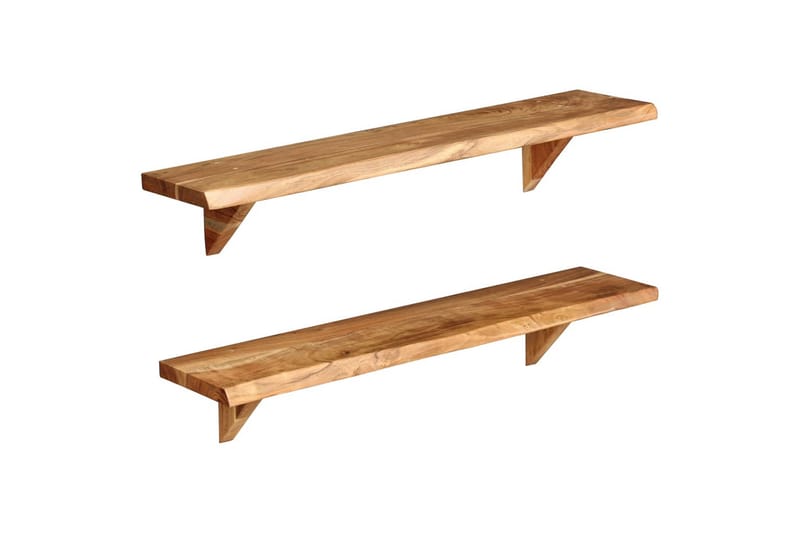 Vegghyller 2 stk 90x20x16 cm heltre akasie - Oppbevaring - Hyller - Vegghylle