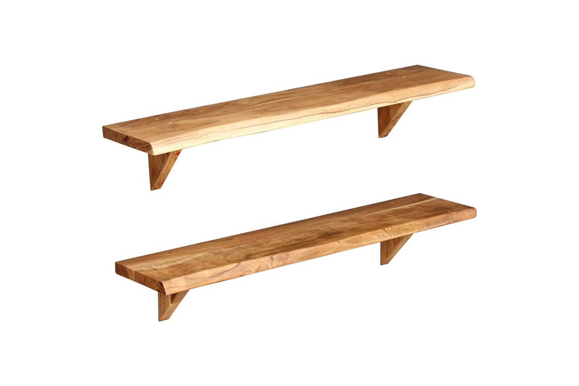 Vegghyller 2 stk 90x20x16 cm heltre akasie - Oppbevaring - Hyller - Vegghylle