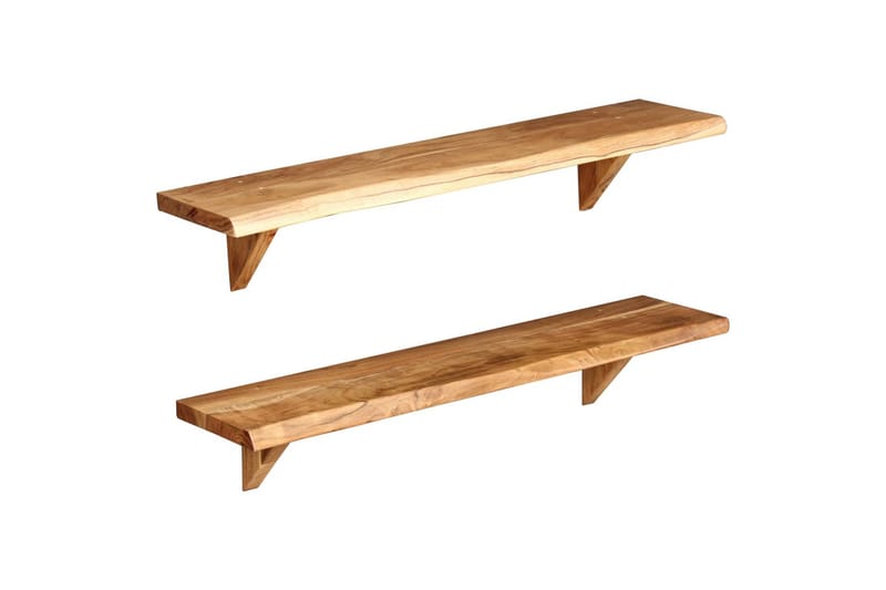 Vegghyller 2 stk 90x20x16 cm heltre akasie - Oppbevaring - Hyller - Vegghylle