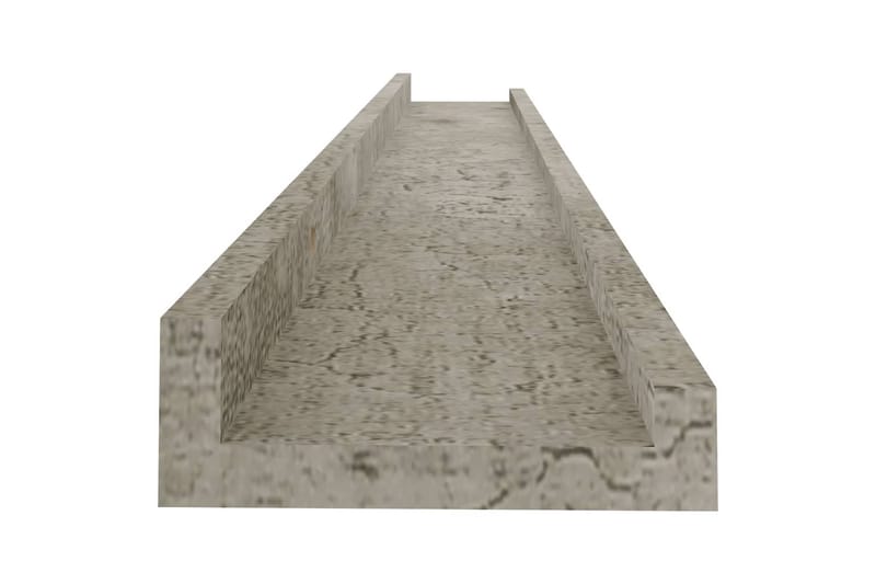 Vegghyller 2 stk betonggrå 80x9x3 cm - Grå - Oppbevaring - Hyller - Vegghylle
