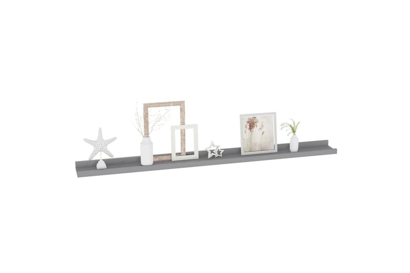 Vegghyller 2 stk grå 100x9x3 cm - Grå - Oppbevaring - Hyller - Vegghylle
