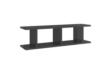 Vegghyller 2 stk høyglans grå 78x18x20 cm sponplate - Grå - Oppbevaring - Hyller - Vegghylle