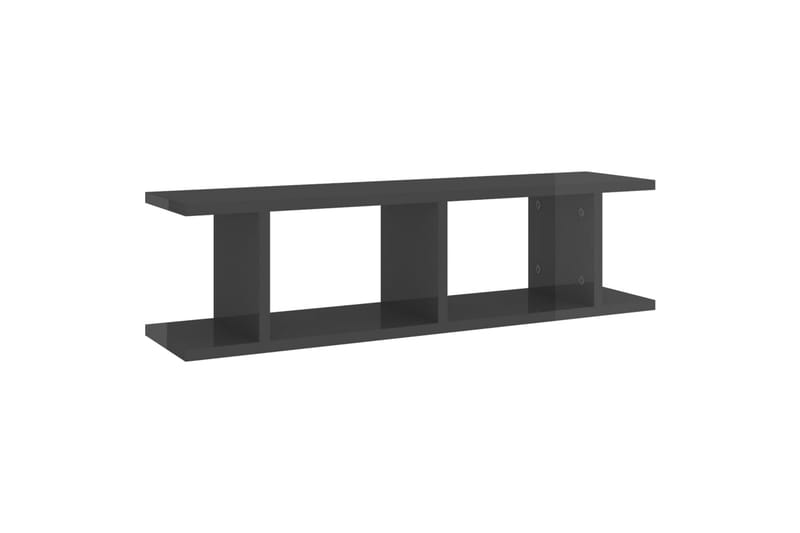 Vegghyller 2 stk høyglans grå 78x18x20 cm sponplate - Grå - Oppbevaring - Hyller - Vegghylle