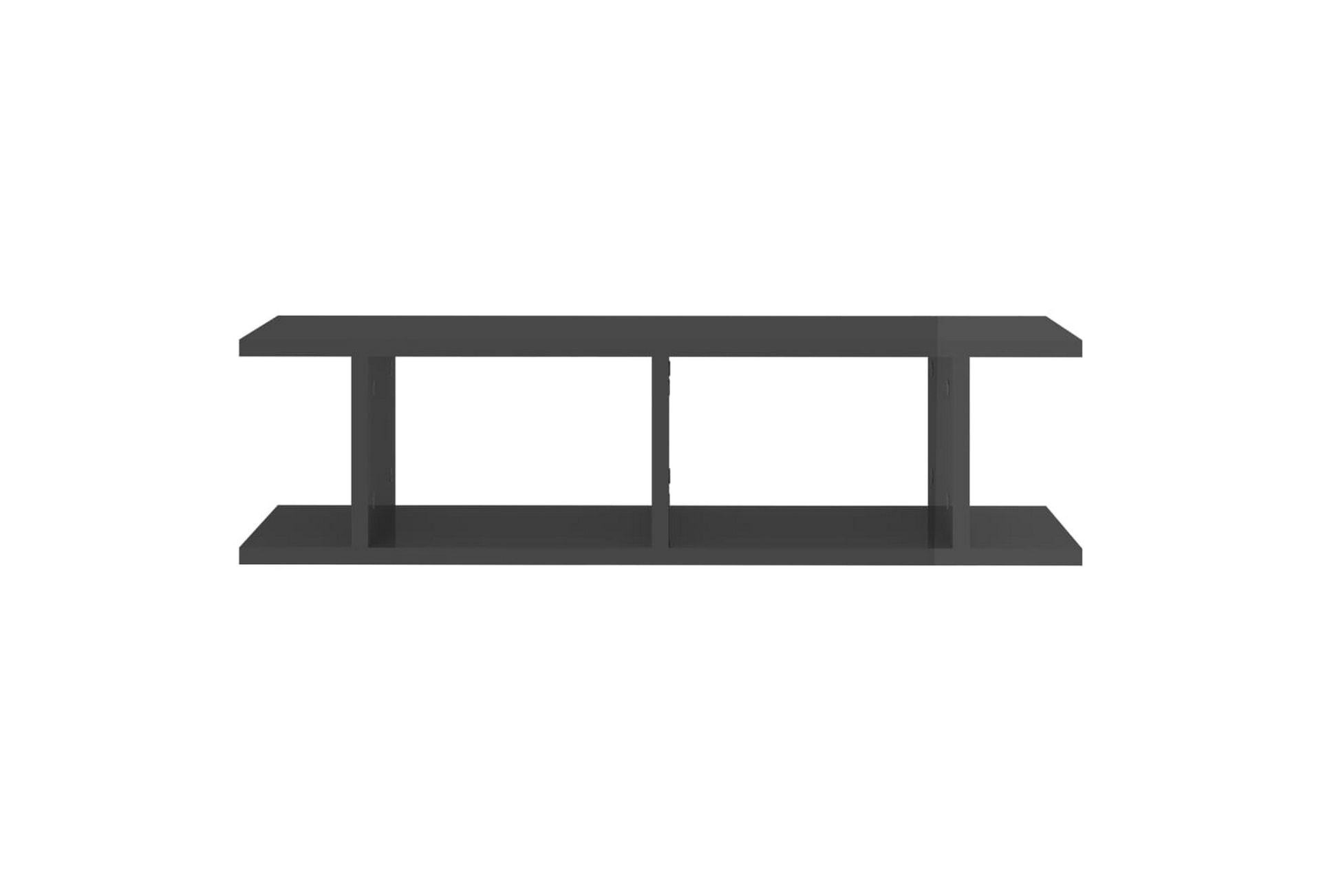 Vegghyller 2 stk høyglans grå 78x18x20 cm sponplate - Grå - Oppbevaring - Hyller - Vegghylle