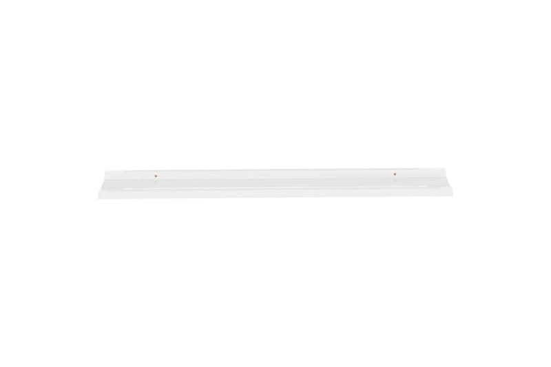 Vegghyller 2 stk høyglans hvit 115x9x3 cm - Hvit - Oppbevaring - Hyller - Vegghylle
