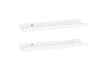 Vegghyller 2 stk høyglans hvit 40x9x3 cm - Hvit - Oppbevaring - Hyller - Vegghylle