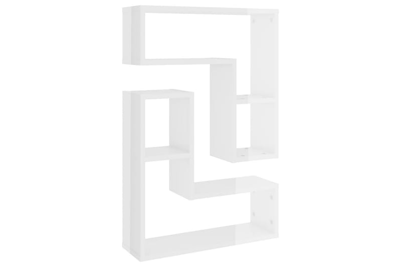 Vegghyller 2 stk høyglans hvit 50x15x50 cm sponplate - Hvit - Oppbevaring - Hyller - Vegghylle