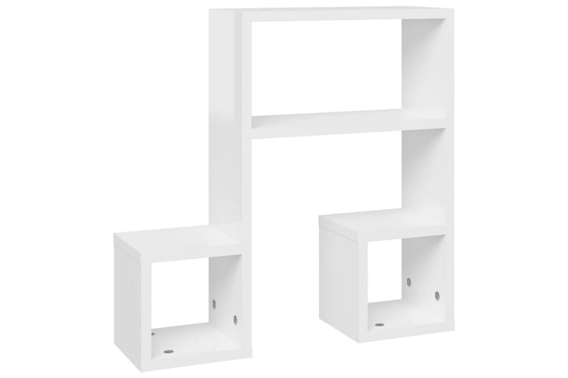 Vegghyller 2 stk høyglans hvit 50x15x50 cm sponplate - Hvit - Oppbevaring - Hyller - Vegghylle