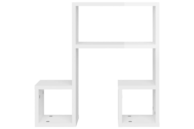 Vegghyller 2 stk høyglans hvit 50x15x50 cm sponplate - Hvit - Oppbevaring - Hyller - Vegghylle
