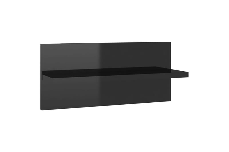 Vegghyller 2 stk høyglans svart 40x11,5x18 cm - Svart - Vegghylle