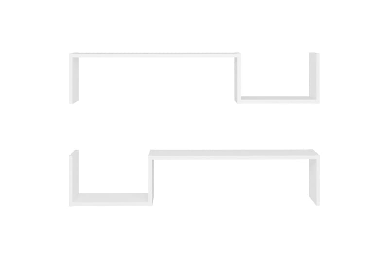 Vegghyller 2 stk hvit 100x15x20 cm sponplate - Hvit - Oppbevaring - Hyller - Vegghylle