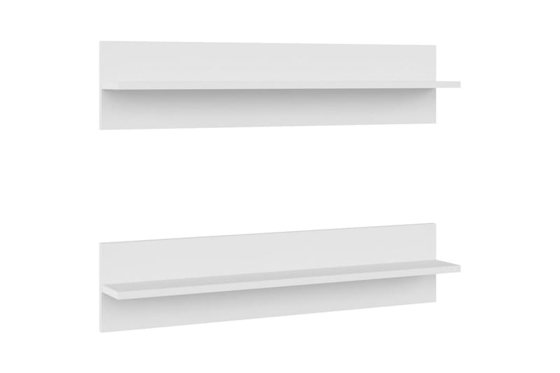 Vegghyller 2 stk hvit 80x11,5x18 cm sponplate - Hvit - Oppbevaring - Hyller - Vegghylle