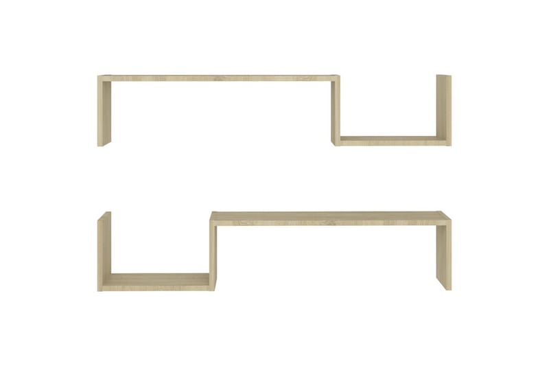 Vegghyller 2 stk sonoma eik 100x15x20 cm sponplate - Brun - Oppbevaring - Hyller - Vegghylle