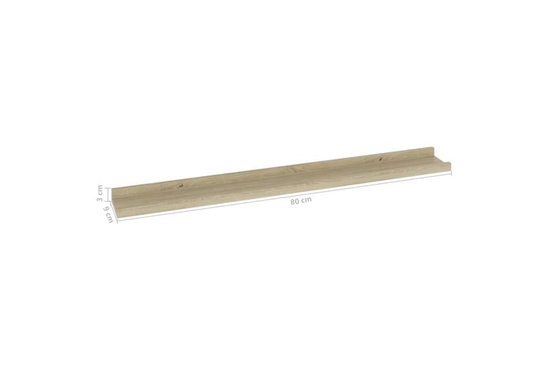 Vegghyller 2 stk sonoma eik 80x9x3 cm - Brun - Oppbevaring - Hyller - Vegghylle