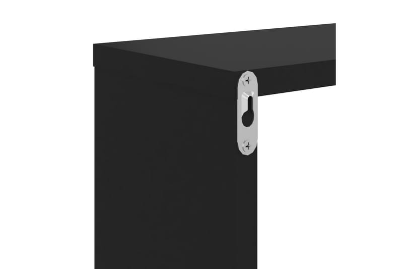 Vegghyller 2 stk svart 100x15x20 cm sponplate - Svart - Oppbevaring - Hyller - Vegghylle