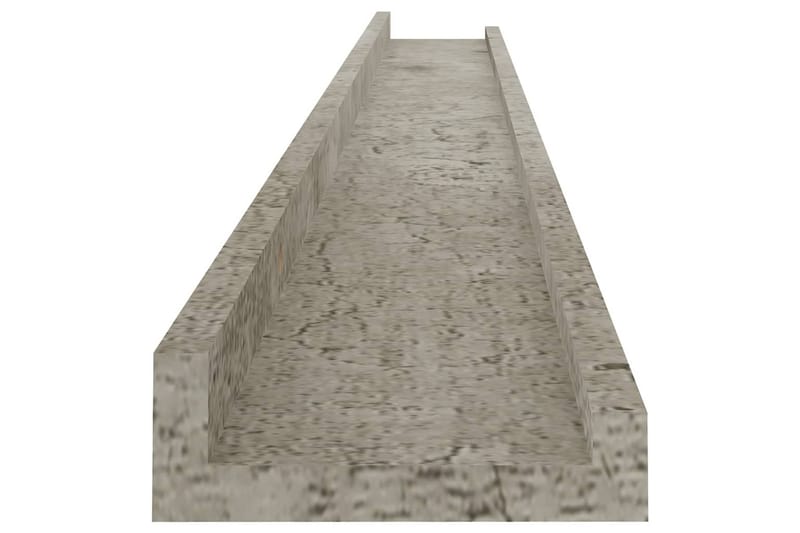 Vegghyller 4 stk betonggrå 100x9x3 cm - Grå - Oppbevaring - Hyller - Vegghylle