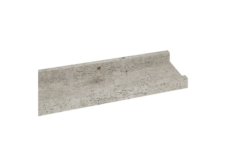 Vegghyller 4 stk betonggrå 80x9x3 cm - Grå - Oppbevaring - Hyller - Vegghylle