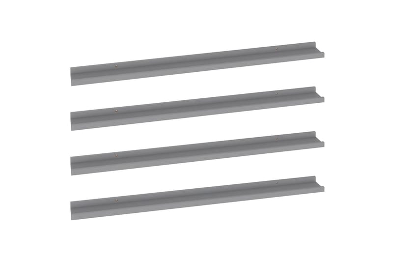 Vegghyller 4 stk grå 100x9x3 cm - Grå - Oppbevaring - Hyller - Vegghylle