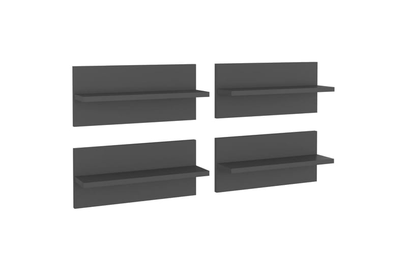 Vegghyller 4 stk grå 40x11,5x18 cm sponplate - Grå - Oppbevaring - Hyller - Vegghylle