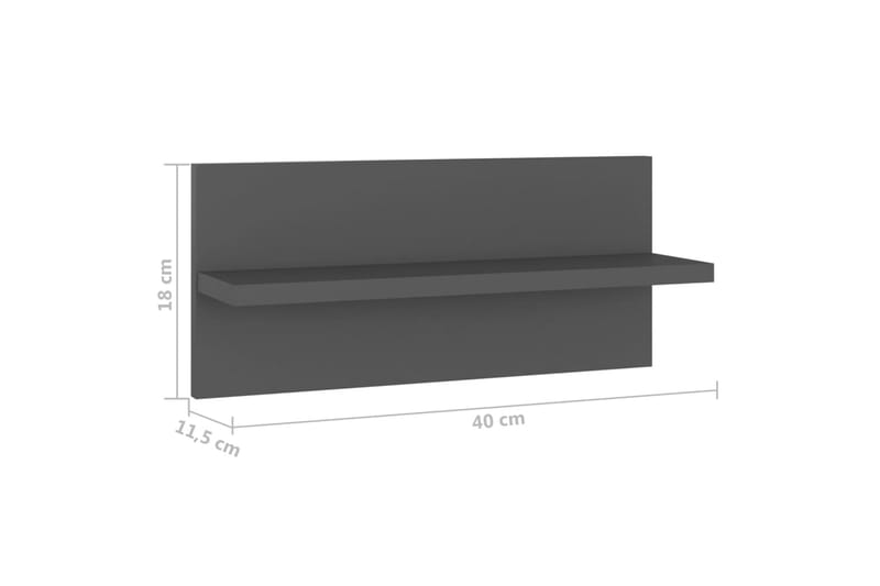 Vegghyller 4 stk grå 40x11,5x18 cm sponplate - Grå - Oppbevaring - Hyller - Vegghylle