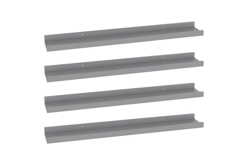 Vegghyller 4 stk grå 60x9x3 cm - Grå - Oppbevaring - Hyller - Vegghylle